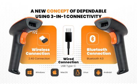 Helett® HT20pro Wireless 2D&1D (Bluetooth + USB+2.4 GHz) Barcode ...