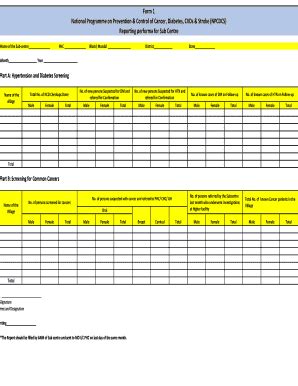 National Programme On Prevention & Control Of Cancer, Diabetes, CVDs ...