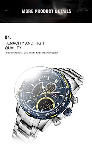 Buy NAVIFORCE Men Analog Digital Chronograph Blue Dial Stainless Steel ...
