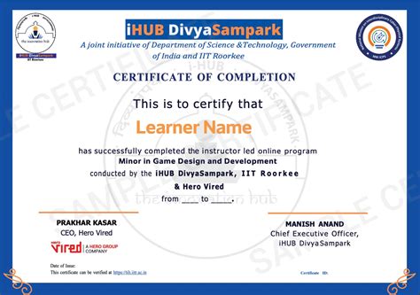 Minor in Game Design & Development- iHUB DivyaSampark