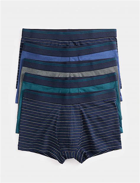 Buy 5 Pack Cotton Stretch Cool & Fresh™ Striped Hipsters at Marks & Spencer