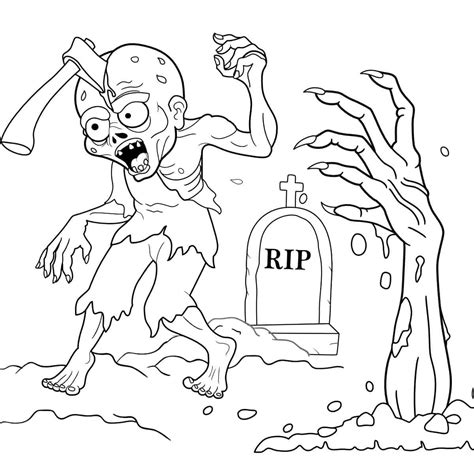 Printable Zombie Coloring Pages Zombie Coloring Stock Illustrations