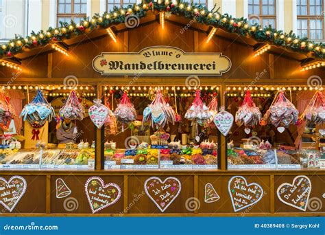 Christmas Market In The Old Town Of Potsdam. Selling Traditional Sweets ...
