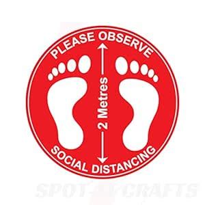 SIGN EVER Please Observe 2 Meter Social Distancing Information Printed ...
