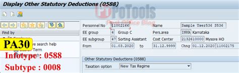Major SAP Layout changes & SOP for Option to New tax Regime in HR Module