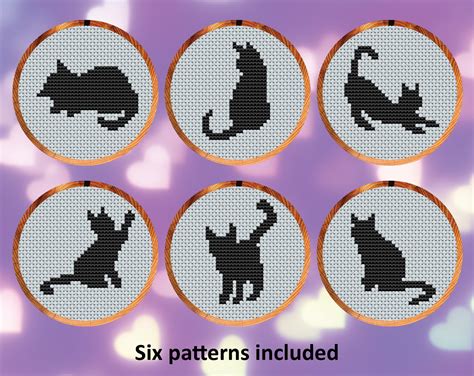 Cat Silhouettes cross stitch patterns – Climbing Goat Designs