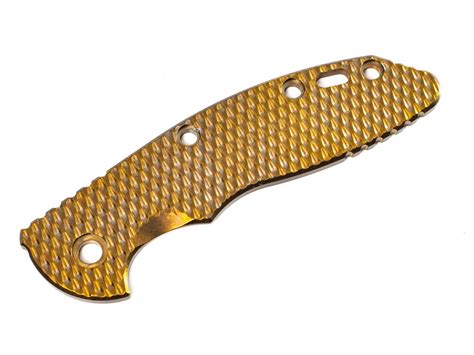 Rick Hinderer Knives 3.5" XM-18 Handle Scale | Titanium | Textured | Stonewash Bronze | National ...