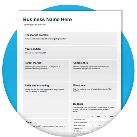 Free Printable Business Plan Templates 的图像结果