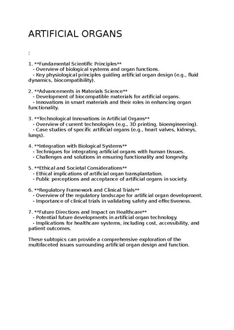 Artificial Organs - SSS - ARTIFICIAL ORGANS : 1. Fundamental Scientific ...