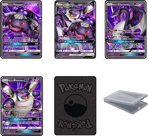 Buy 4 PCS Shadow Cards Custom Metal Card Darkness Pack Ultra Rare GX ...