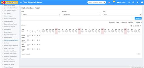 How to view Staff Attendance? - Smart Hospital : Hospital Management ...