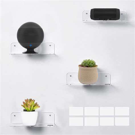 Movstriker 4 Pcs Shelves for Wall Small Clear Wall Shelves Acrylic ...