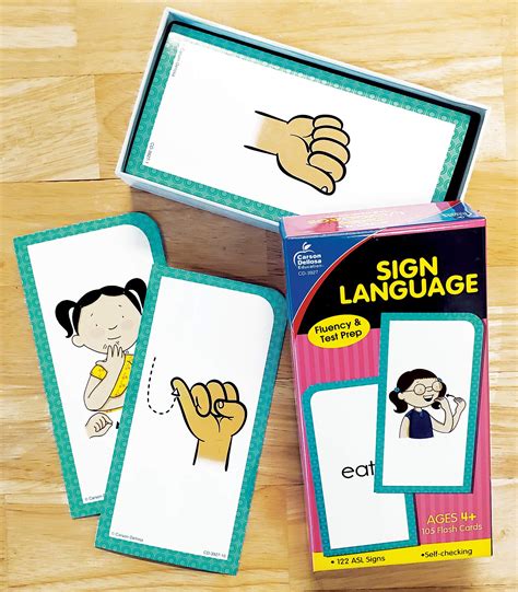 Carson Dellosa American Sign Language Flash Cards for Toddlers, 122 ASL ...