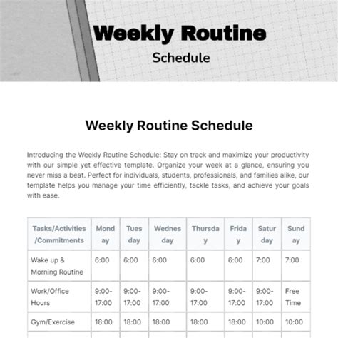 Weekly Routine 的图像结果