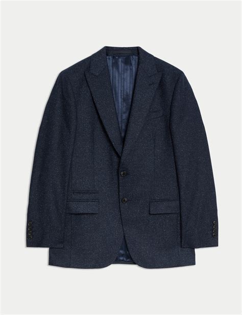 Tailored Fit Italian Wool Suit Jacket with Silk | JAEGER | M&S