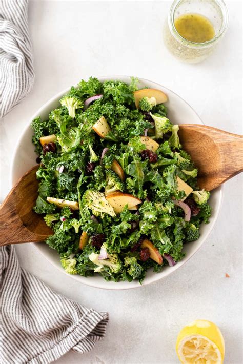Broccoli Kale Salad with Lemon Poppy Seed Dressing - Flavor the Moments