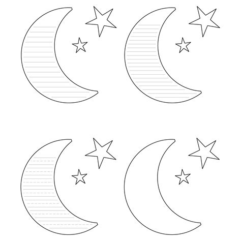 Crescent Moon-Shaped Writing Template | Free Printable Papercraft Templates