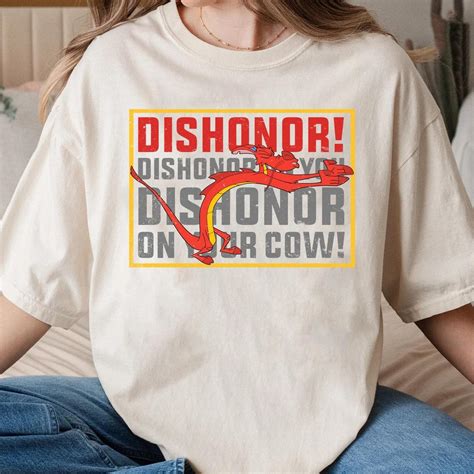 Vintage Mushu Dragon Dishonor On Your Cow Shirt - Wondermento