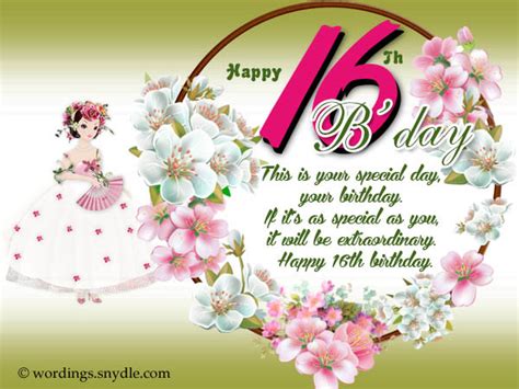 16th Birthday Wishes, Messages and Greetings - Wordings and Messages