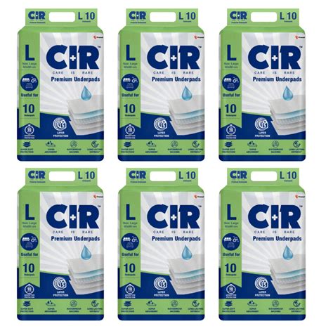 CIR Premium Underpads, Large (90x60cm) I 10 hrs Absorption Protection I ...