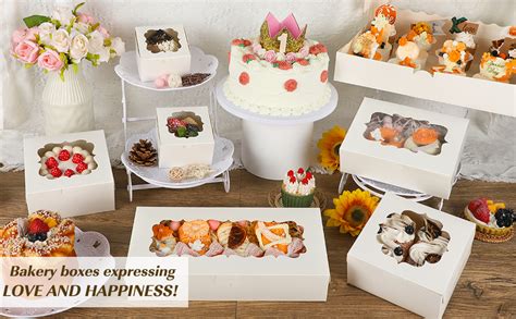 Buy BAKEFY Cookie Boxes With Window - Small Treat, Pastry, Dessert ...