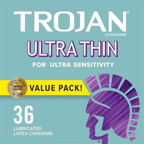 Amazon.com: TROJAN Ultra Thin Condoms for Sensitivity, Lubricated ...