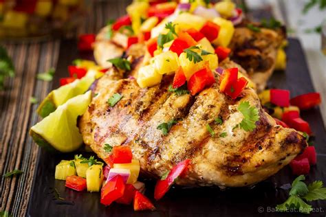 Lemon Garlic Grilled Chicken with Pineapple SalsaRecipe - Bake. Eat ...