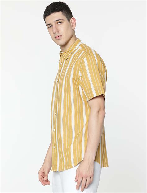 Buy Relaxed Fit Linen Mix Stripes Shirt at Marks & Spencer