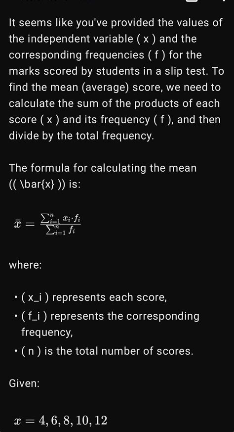 the marks scored by the students in a slip test are given below x=4,6,8 ...
