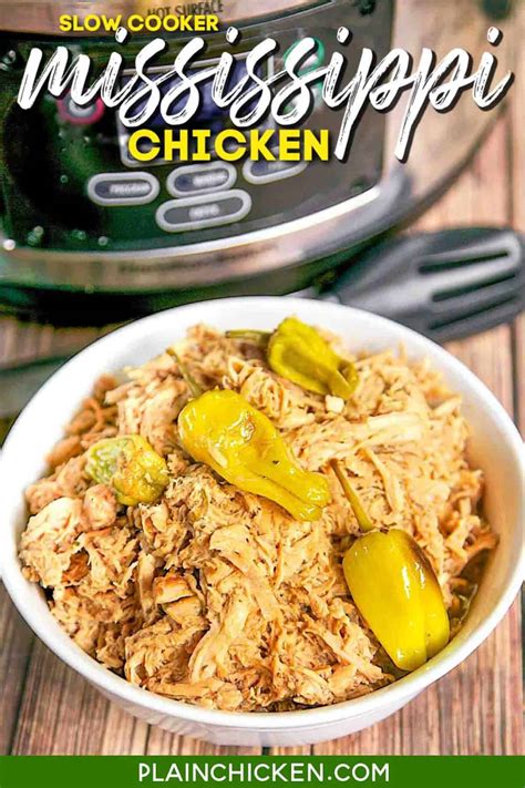 Slow Cooker Mississippi Chicken - Plain Chicken