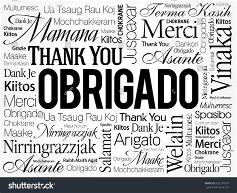 Obrigado Thank You Portuguese Word Cloud Stock Vector (Royalty Free ...