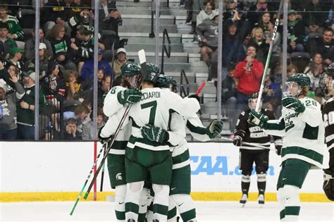 MSU hockey's Jeremy Davidson scores game-winning goal in overtime, Spartans advance in Frozen ...