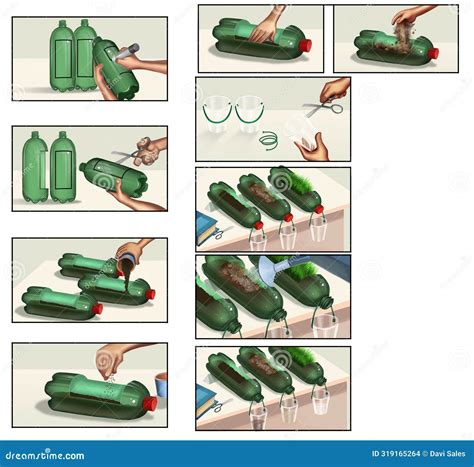 School Work To Prove that Plants Filter Water Stock Illustration - Illustration of dose, nature ...