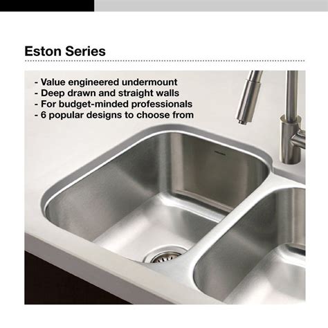 Eston Series Undermount Stainless Steel 60/40 Double Bowl Kitchen Sink ...