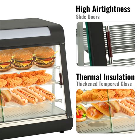 VEVOR Commercial Food Warmer Display, 3 Tiers, 1800W Pizza Warmer w/ 3D ...