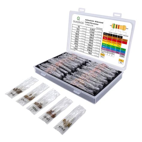 Buy QUADRIOS Resistors Assortment Set 400 Pieces Carbon Film Resistors ...