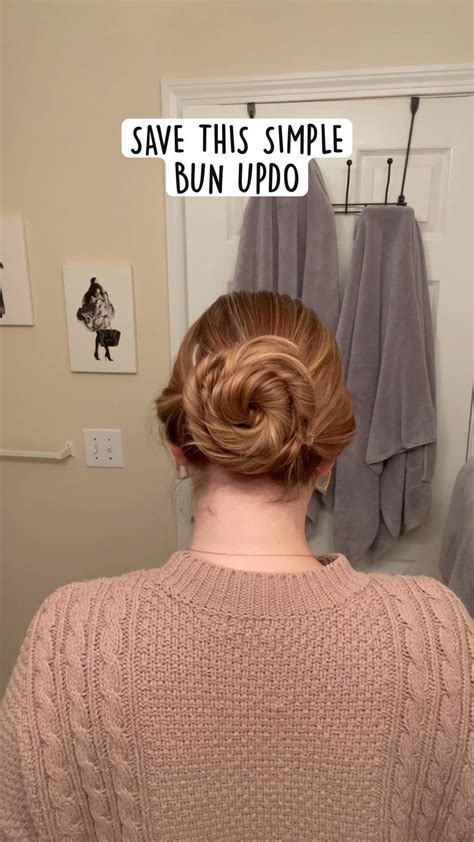 Simple bun updo easy bun hairstyle hair tutorial low bun messy bun ...