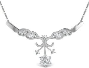 CaratLane Renuka Diamond Silver Necklace Price in India - Buy CaratLane ...