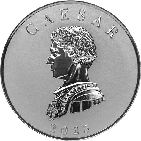 Silver Five Ounces 2025 Commander - Julius Caesar, Coin from Samoa ...