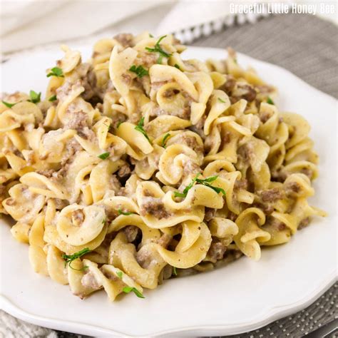 Skillet Ground Beef & Egg Noodles - Graceful Little Honey Bee