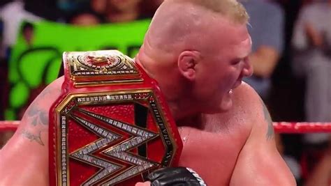 WWE No Mercy - Brock Lesnar defeats Braun Strowman - ESPN