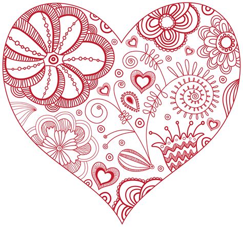 Decorative Red Heart PNG Clip Art Image - Clip Art Library