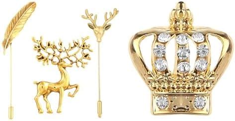 Mahi Valantine Gift Combo of Gold Plated Shirt Stud/Brooch Lapel Pin ...