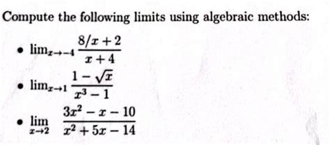 Limits Algebraic Method 的图像结果