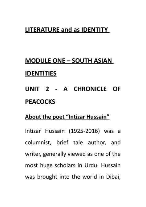 Literature and as Identity - Module 2 - UNIT 2 - About the poet ...