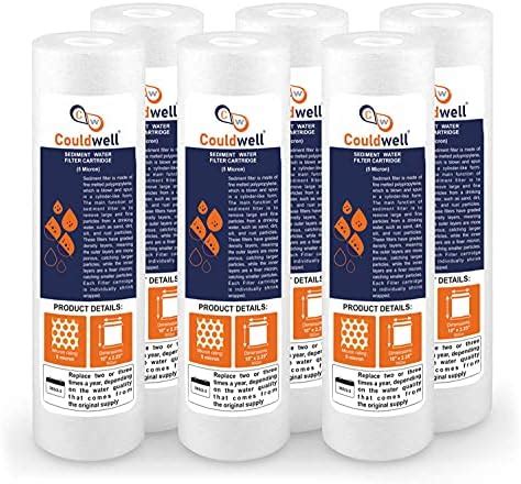 Couldwell Water Filter Candles 10 Inch PP Spun Filter | Sediment| Pre ...
