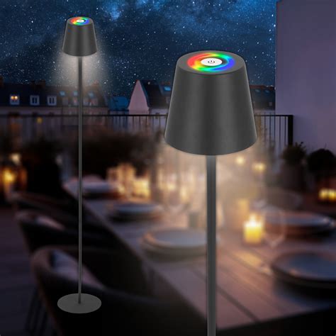 Coloris LED rechargeable floor lamp, black, RGB, dimmable, IP44, USB ...