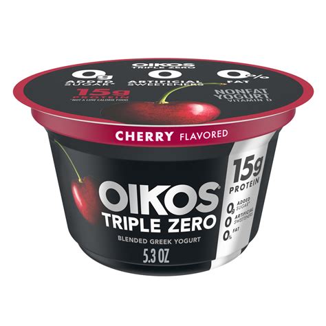 Oikos Triple Zero Yogurt, Nonfat, Cherry Flavored-Hero