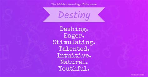 The hidden meaning of the name Destiny | Namious