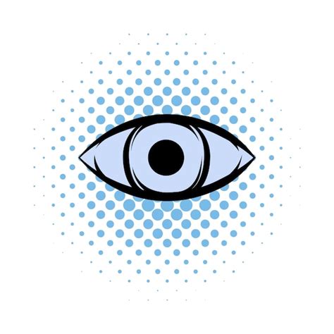 Allsehendes Auge-Comic-Symbol auf weißem Hintergrund | Premium Vektor